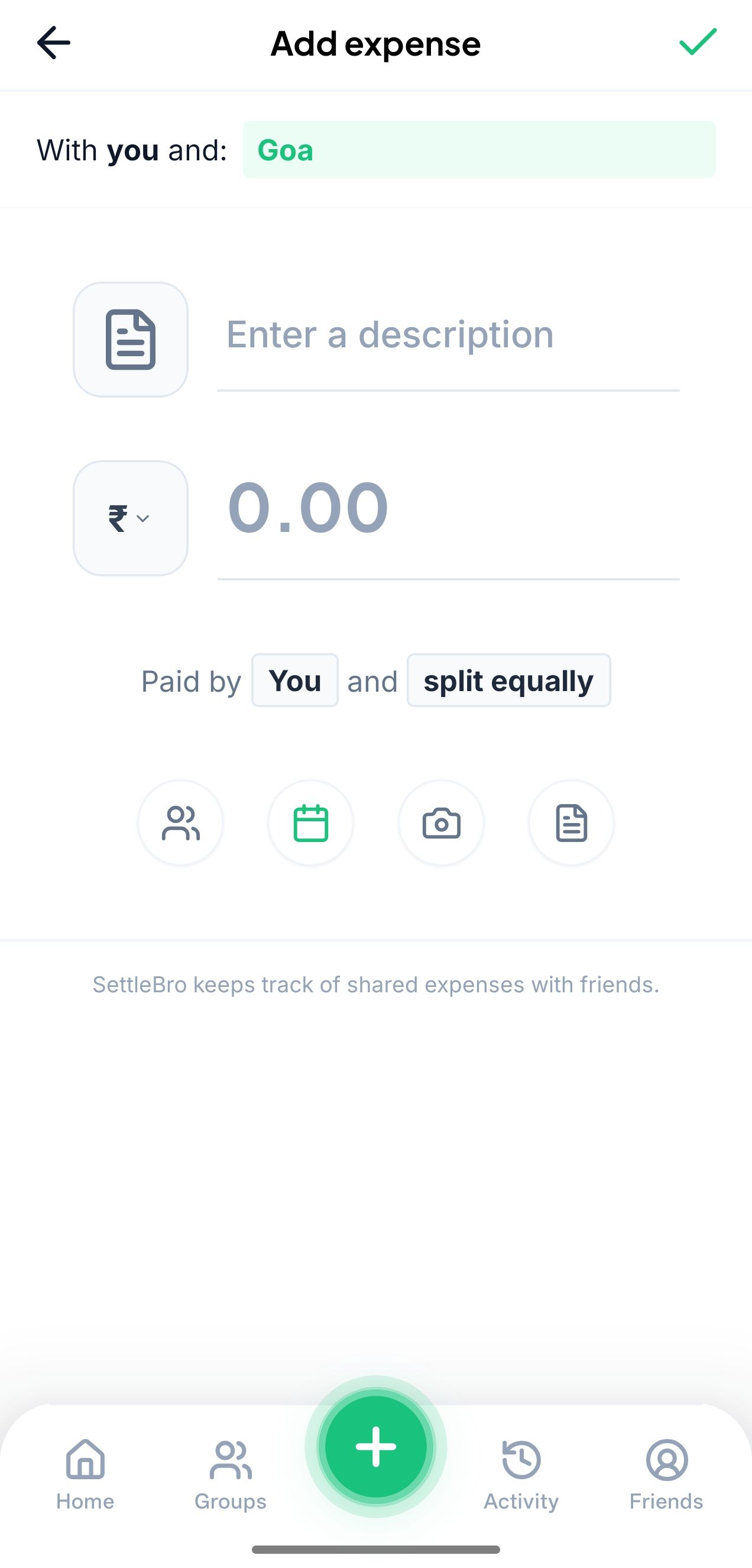Record SettleBro Expense